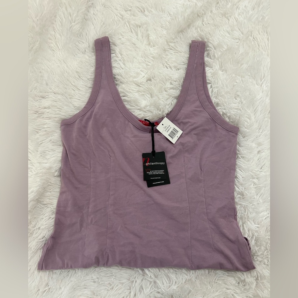 NWT N Philanthropy Purple Tank Bodysuit Medium